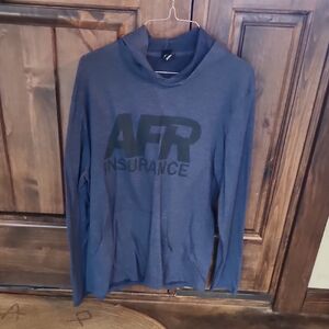 District Blue Hoodie with Black Print